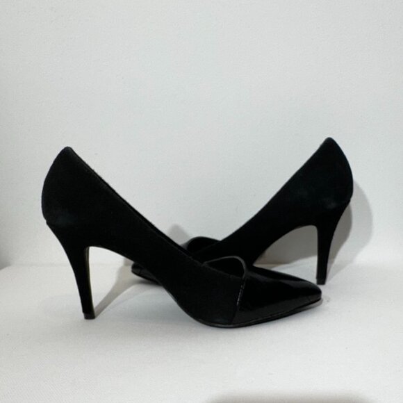 Moda Leather and Suede Black Heels - 6 1/2 M - Picture 2 of 9